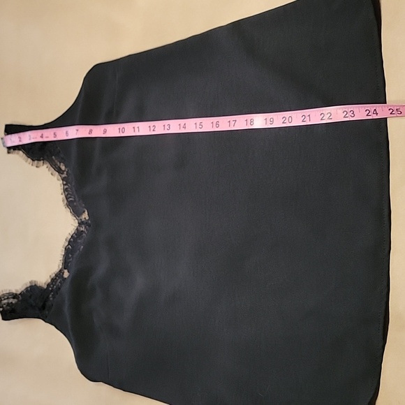 Black Size S Eyelash Lace Trim Shell Tank, Excellent Used Condition - Picture 7 of 9
